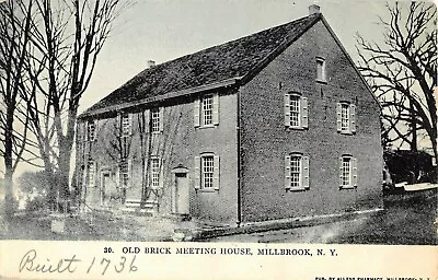 C.1905 Old Brick Meeting House Millbrook NY Post Card Dutchess County • $9