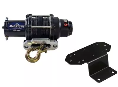 Viper 50 Ft Midnight Winch 3000 Lb Black With Mount For Yamaha Rhino 700 2008-13 • $209.98