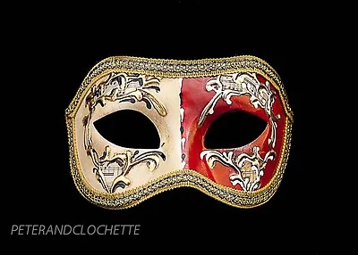 Mask From Venice Colombine Night And Day Red For Fancy Dress 803 V12B • $59.99
