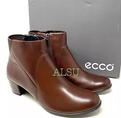 ECCO Shape M 35 Leather Mink Brown Women’s Size Heeled Boots 2730333 01014 • $52.24