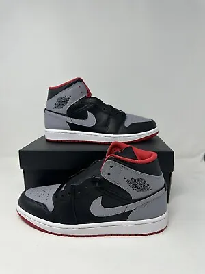 New Nike Air Jordan 1 Mid Black Cement Grey Red Men's DQ8426-006 & GS DQ8423-006 • $94.99
