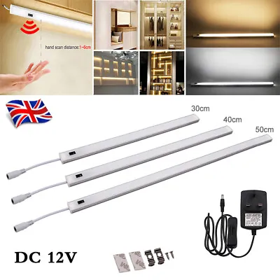 Mains LED PIR Motion Sensor Light Strip Cabinet Lamp Closet Kitchen UK Plug In • £11.15