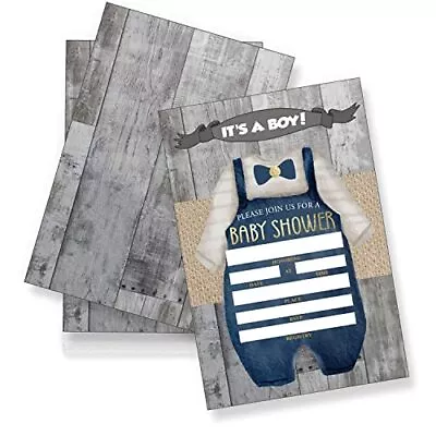 It's A Boy Baby Shower Invitations - Bow Tie & Mustaches Fill-in Invites Litt... • $12.27