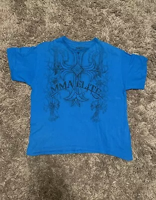 MMA Elite T Shirt Men’s XL Vintage Y2K  Blue Cross Faded  • $17.75