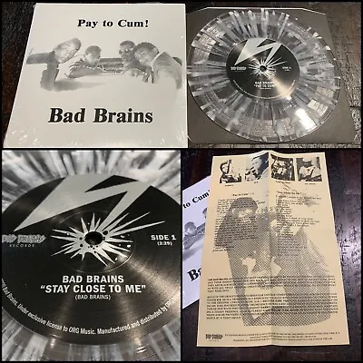BAD BRAINS Pay To Cum 7” Clear White Splatter Vinyl Insert 300-HR Minor Threat • $50