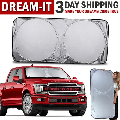 Foldable Large Sun Shade Truck Van Car Windshield Visor UV Block Cover Protector • $9.99