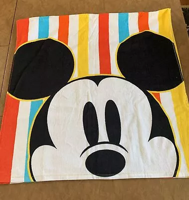 New Disney Store COLORFUL STRIPED MICKEY MOUSE Beach Pool Bath Towel 29” X 59” • $18