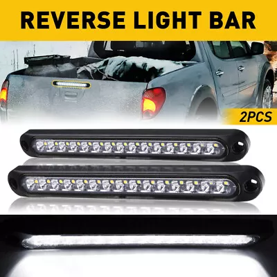 10  15 White LED Truck Sealed Reverse Trailer Backup Light Bar Tail Turn Strip 1 • $25.76