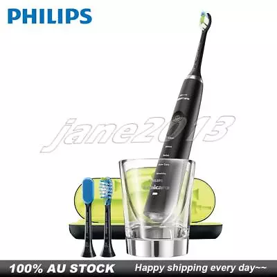 $188.90 • Buy Philips HX9352/04 Diamond Clean Electric Toothbrush Black TongueCare Brush Head