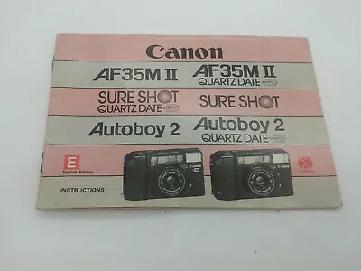 Original Instruction Manual For CANON AF35M II SURE SHOT Camera   • $15