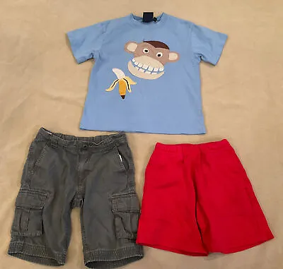 Mini Boden Hanna Andersson Monkey Tshirt Appliqué  Shorts Lot 5/6 110 • $13.63