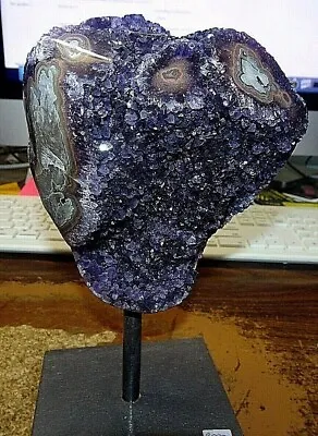 $224.95 • Buy Lg.  Amethyst Crystal Cluster Geode  Uruguay Cathedral Stalactite Bases Stand; 