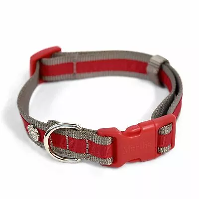 Martha Stewart Dog Collar Classic Webbing W Overlay Pet Collar Cat Red Size 14 • $6.79