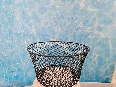 Round Orchid Wire Mesh Basket 2 PK Black Or White Vinyl~ Organizer Garage Bins • $14.99