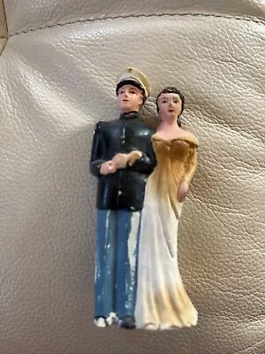 Vintage 1950s Marine And Bride Wedding Cake Topper • $49.95