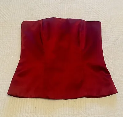 Nicole Miller Bustier Corset Tube Top Burgundy Red Satin Size 4 • $41.99