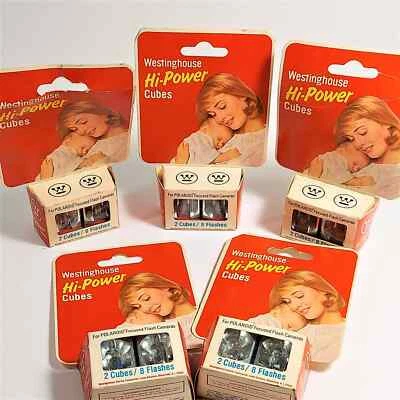 $24 • Buy Vintage Flash Cubes Lot Westinghouse Hi Power 5 Boxes 10 Flashcubes 40 Flashes