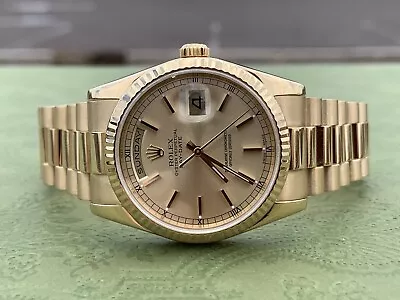 2000 Rolex 18K Yellow Gold Day Date President Champagne Dial 118238 36mm Watch • $21900