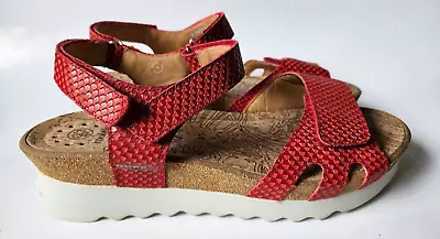 Mephisto Mobils Quirina Sandals Red Leather 41 11 NEW • $68.99