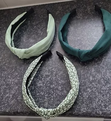 3 X Bundle Mixed Green Fabric ALICE BANDS ADULT. New  • £5