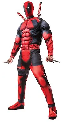 Deadpool Deluxe Adult Costume Muscle Marvel Halloween Rubies • $43.99