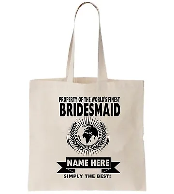 £5.49 • Buy Bridesmaid Personalised Tote Bag Shopper Thanks Amend Birthday Gift Wedding