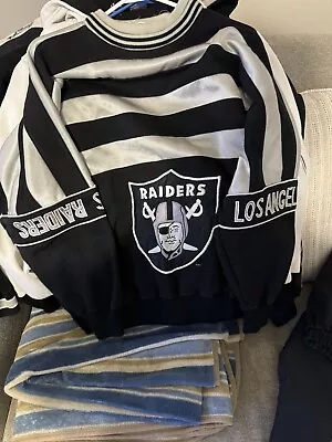 Vintage Starter NFL Los Angeles Raiders Sweatshirt Men’s  Striped Pullover - M • $40