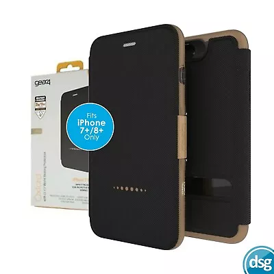 £9.99 • Buy Gear4 Oxford For Apple IPhone 7 Plus / 8 Plus Case Cover D30 Wallet - Black Gold
