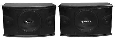 Pair Rockville KPS10 10  3-Way 1200 Watt Karaoke Speakers+Wall Brackets / MDF! • $131.25