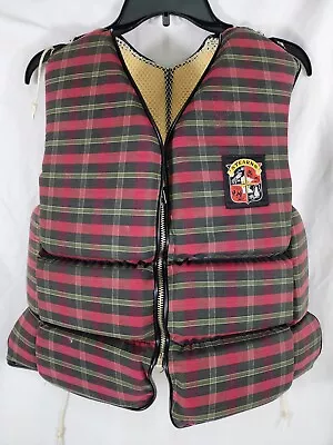 Vintage Stearns Red Plaid Type III Zip Life Jacket Sans-Souci Sz Adult Small • $39.95