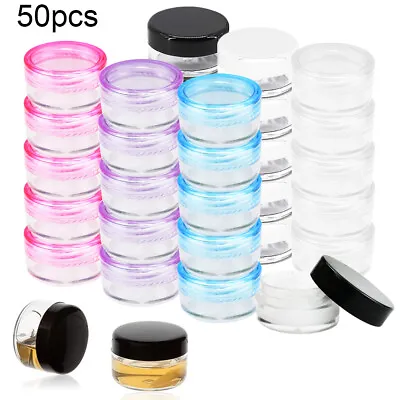 50X Durable Plastic Sample Mini Small Bottle Container Pot Jar Cosmetic Tool 5ml • £6.89