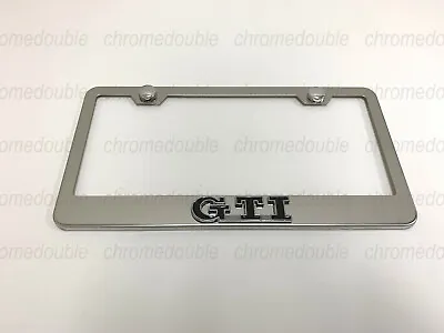 1pc 3D GTIemblem - STAINLESS STEEL Chrome Metal License Plate Frame W/Screw Caps • $22.27