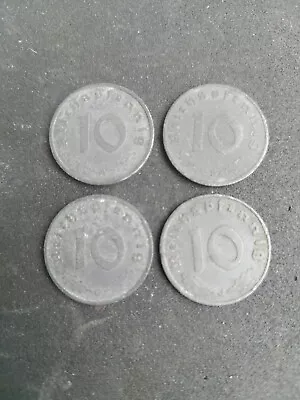 Four 10 Reichspfennig 1940(ADGJ) • £6