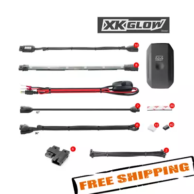 XKGlow KS-MOTO-ADVANCE 10 Pod 8 Strip App Control Motorcycle LED Light Kit • $229.99