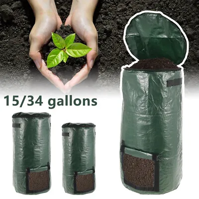 £11.44 • Buy 15/34 Gallons Garden Organic Compost Bags Environmental Organic Waste Bag SmMTO