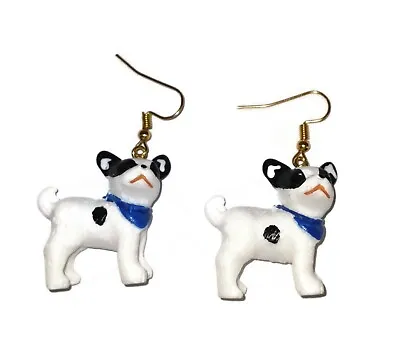 $9.99 • Buy BOSTON TERRIER Dog Animal Wire Drop Earrings With Gold Hooks