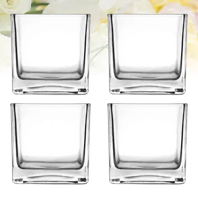 £29.75 • Buy 4 Pcs Glass Cube Vase Decorate Desktop Decoration Hydroponic Containers
