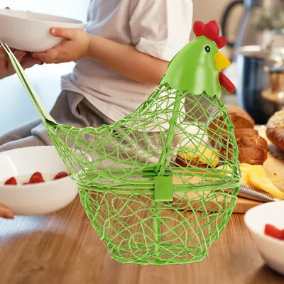  Hen Egg Basket Iron Containers For Food Wire Storage House Decorations Home • £14.28