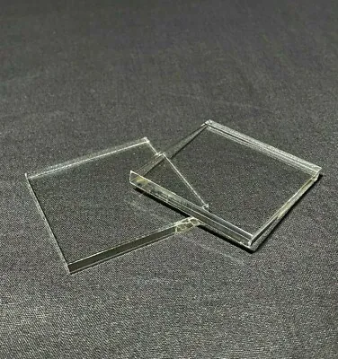 ACRYLIC GEM STANDS BASES Clear Square Mineral Mounting Displays • $1.50