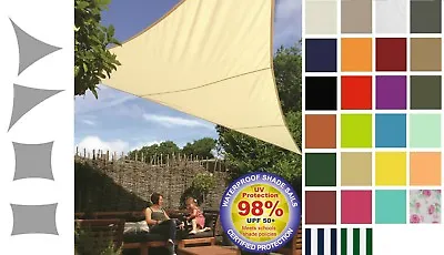 Kookaburra Waterproof Shade Sail Sun Canopy Patio Awning Garden 98% UV Outdoor • £29.98