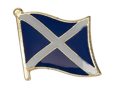 SALTIRE Scotland Flag Gloss Enamel Lapel Pin Badge FREE UK POSTAGE • £2.95