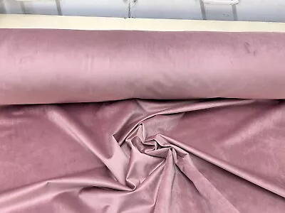 Plain Velvet Fabric Upholstery Material Plush Finish 140 Cms Wide Curtain Pink • £2.99