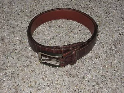 Torino Elite South American Caiman Mens Brown Belt Size 38 Made In Usa 50381 • $151.99