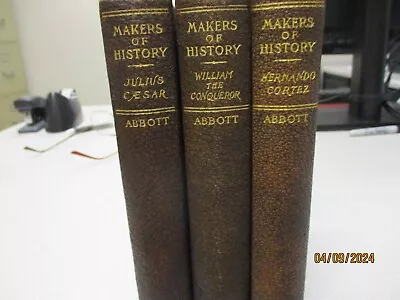 Makers Of History Three-book Set Leather Gilt Copyright 1877 • $8