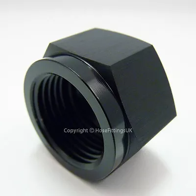 AN-6 AN6 BLACK JIC Flare END CAP Blanking Plug Blocker Hose Fitting Adapter • £4.99