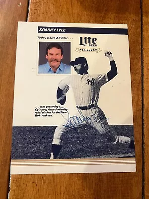 Parky Lyle Baseball Signed Miller Lite All-stars 6 X87 Photo • $9.99