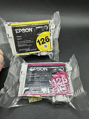 OEM Epson 126 Yellow And 126 Magenta Ink Cartridges New In Sealed Package • $14.95