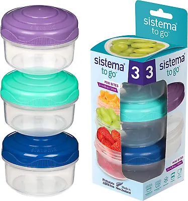To Go Collection Mini Bites Small Food Storage Containers 4.39 Oz Multicolor • $9.24