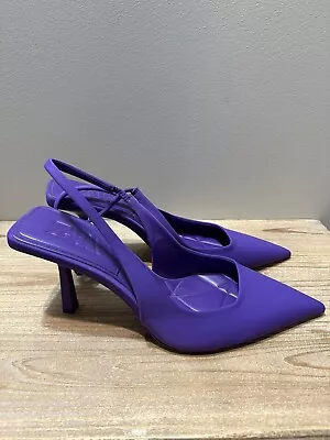 Zara Pointed Toe Purple Sling Back Pumps Heels Size 41 US 10 *NWT* • $49.99