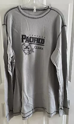 Mens Cotton Blend Long Sleeve Gray Cerveza PACIFICO Clara Beer Shirt 2XL  NWOT • $18